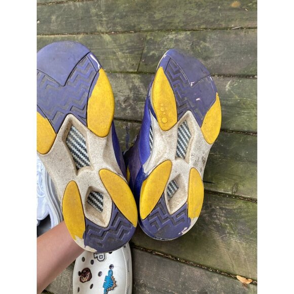 Vintage Reebok Retro Pump Shaq Attaq LSU Lakers Purple Yellow Shoes Men’s Sz 10 - Picture 2 of 10